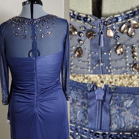 Alex Evenings A-Line Mesh Gown Beaded Illusion Sweetheart Neckline Size 10P NWT - Picture 11 of 16